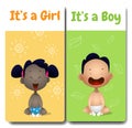 Its a boy and Its a girl cards. Hello baby card.