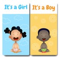 Its a boy and Its a girl cards. Hello baby card.