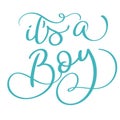 Its a boy text on white background. Hand drawn Calligraphy lettering Vector illustration EPS10