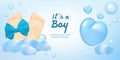 Its a boy vector illustration card template. Royalty Free Stock Photo