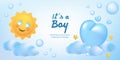 Its a boy vector illustration card template Royalty Free Stock Photo