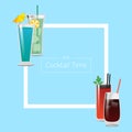 Its Cocktail Time Poster with Square Shape Frame Royalty Free Stock Photo