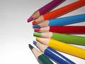 Colourful group of pencil colours