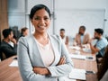 Its easy to be confident when your team is this awesome. Cropped portrait of an attractive young businesswoman attending Royalty Free Stock Photo