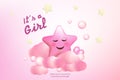 Its a girl invitation template vector illustration design. Royalty Free Stock Photo