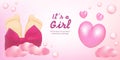 Its a girl vector illustration card template Royalty Free Stock Photo