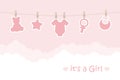 Its a girl welcome greeting card for childbirth