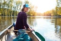 Its going to be a good day. Im going kayaking. Portrait of a young man going for a canoe ride on the lake. Royalty Free Stock Photo