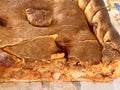 Empanada berciana is a type of bread dough pie typical of El Bierzo, Royalty Free Stock Photo