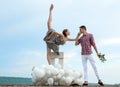 Its our first date. Ballet couple into love relations. Ballet dancers falling in love. Romantic relations between Royalty Free Stock Photo