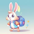 Easter Bunny Egg Hunt: Follow the Endearing Journey of a Cute Bunny in Pursuit of Colorful Easter Treasures