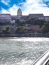 The Royal Palace of the Austro-Hungarian, Hapsburg Kings stands high above the city of Budapest in Hungary watching over the city Royalty Free Stock Photo