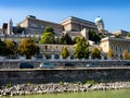 The Royal Palace of the Austro-Hungarian, Hapsburg Kings stands high above the city of Budapest in Hungary watching over the city Royalty Free Stock Photo