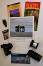 Travel Calendar with Yellowstone & Alaska brochures