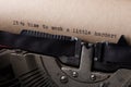 its time to work a little harder text typed on an old typewriter. news time Royalty Free Stock Photo