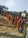 A rally of women for celebrating women`s day