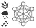 Fractal Network Relations Icon Itself Mosaic Royalty Free Stock Photo