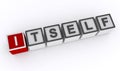 itself word block on white Royalty Free Stock Photo