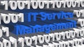ITSM Information Technology Service Management concept - blue lettering integrated into white digits of the binary code Royalty Free Stock Photo