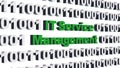 ITSM Information Technology Service Management concept - green lettering integrated into a binary code screen made of white digits Royalty Free Stock Photo