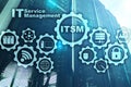 ITSM. IT Service Management. Concept for information technology service management on supercomputer background Royalty Free Stock Photo