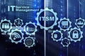 ITSM. IT Service Management. Concept for information technology service management on supercomputer background. Royalty Free Stock Photo