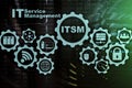 ITSM. IT Service Management. Concept for information technology service management on supercomputer background Royalty Free Stock Photo