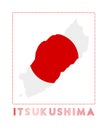 Itsukushima Logo. Map of Itsukushima with island.