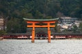 Itsukushima shrine, floating Torii gate, Miyajima island, Japan. Royalty Free Stock Photo