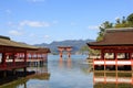 Itsukushima Shrine with the famous floating Torii Gate