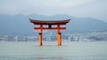 Itsukushima Shrine Torii Gate at Miyajima in Hiroshima Royalty Free Stock Photo