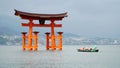Itsukushima Shrine Torii Gate at Miyajima in Hiroshima Royalty Free Stock Photo