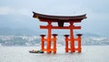 Itsukushima Shrine Torii Gate at Miyajima in Hiroshima Royalty Free Stock Photo
