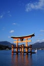 Itsukushima Torii Gate in hiroshima Royalty Free Stock Photo