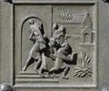 Ittingen Monastery in Frauenfeld is stormed and set on fire in July 1524., relief on the door of the Grossmunster church in Zurich