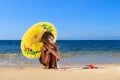 Ittle girl on a beautiful day at the beach