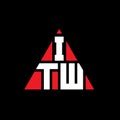 ITW triangle letter logo design with triangle shape. ITW triangle logo design monogram. ITW triangle vector logo template with red Royalty Free Stock Photo