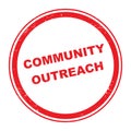 Community outreach stamp on white