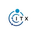 ITX letter technology logo design on white background. ITX creative initials letter IT logo concept. ITX letter design Royalty Free Stock Photo