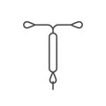 Iud contraceptive line outline icon