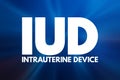 IUD - Intra Uterine Device acronym, medical concept background