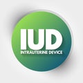 IUD - Intra Uterine Device acronym, medical concept background