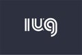 IUG Creative Unique Modern Letter Logo Design. Elegant Monogram Logo Design with Decorative Elements and Typography Royalty Free Stock Photo