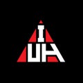 IUH triangle letter logo design with triangle shape. IUH triangle logo design monogram. IUH triangle vector logo template with red Royalty Free Stock Photo
