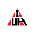IUH triangle letter logo design with triangle shape. IUH triangle logo design monogram. IUH triangle vector logo template with red Royalty Free Stock Photo