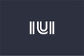 IUI Creative Unique Modern Letter Logo Design. Elegant Monogram Logo Design with Decorative Elements and Typography Royalty Free Stock Photo