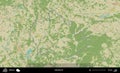 Iuje District outlined, Belarus. Topographic Humanitarian Royalty Free Stock Photo