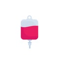 iv bag, medical drip icon, flat vector