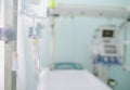 Iv drip on the background of blurred hospital ward Royalty Free Stock Photo