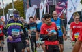 2016.09.25: IV Moscow Marathon.The athletes finish the marathon distance. Royalty Free Stock Photo